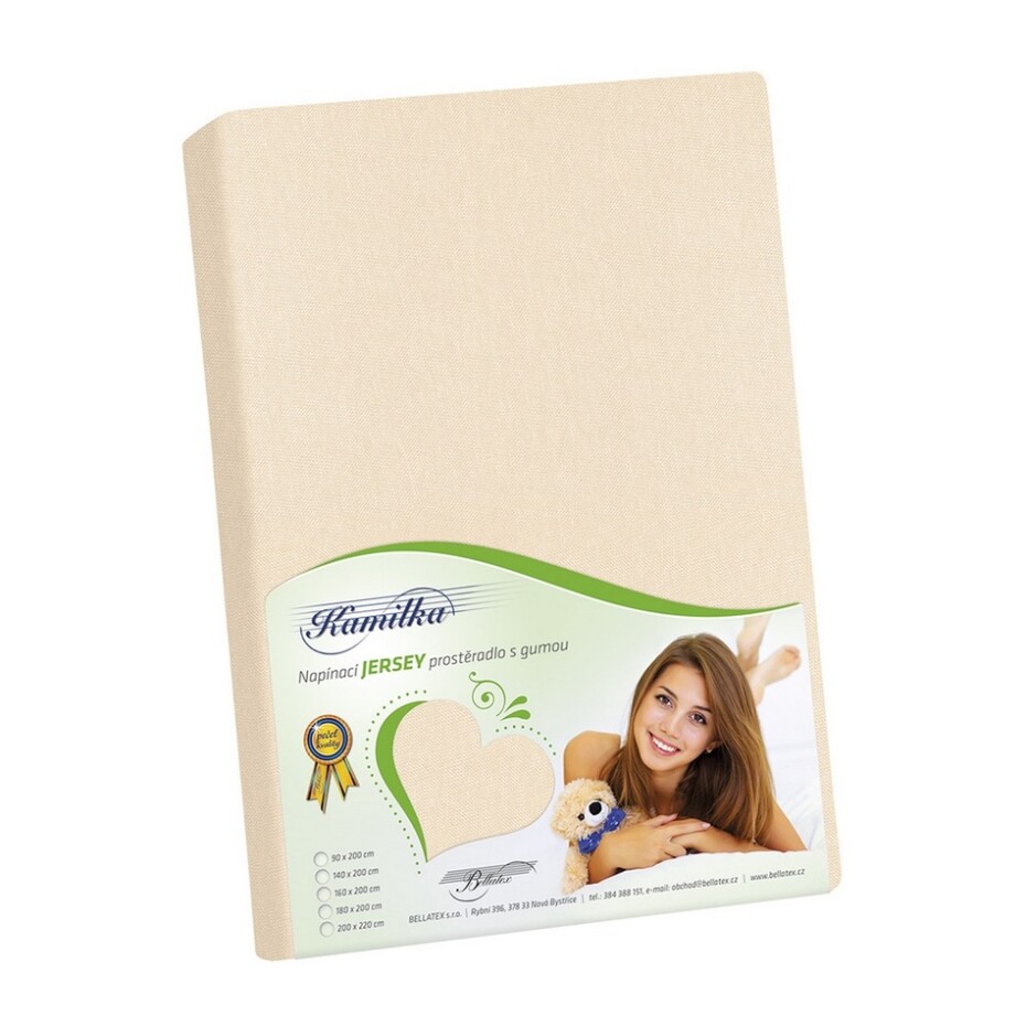 Bellatex Jersey prostěradlo Kamilka smetanová, 90 x 200 cm - main (0)