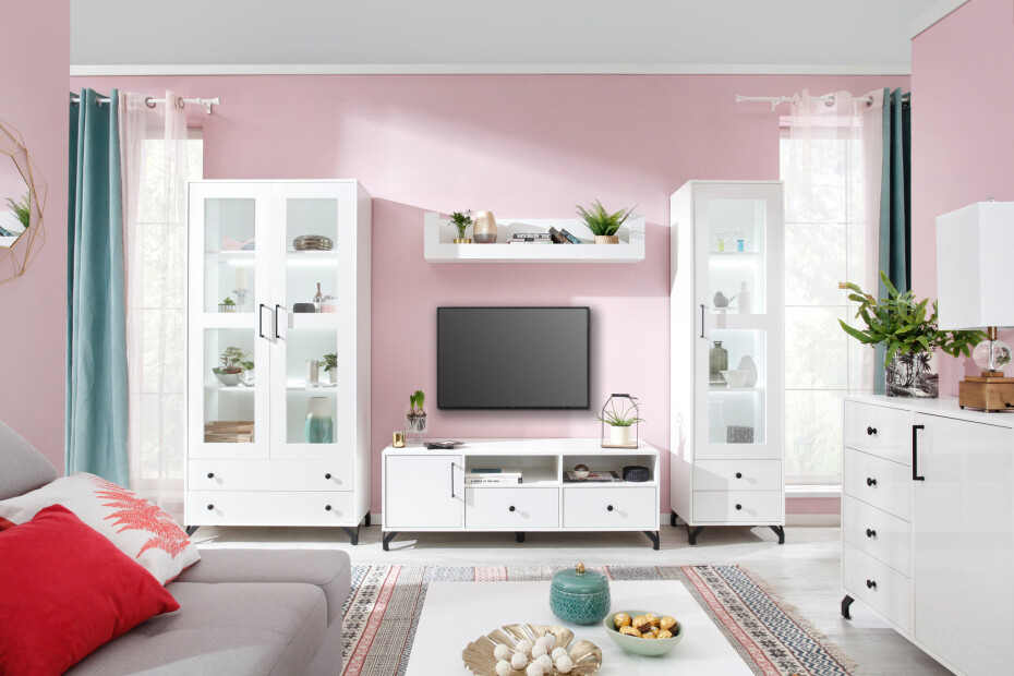 Meblar Vitrína BERGEN BE3 L/P Provedení: LED osvětlení - main (9)