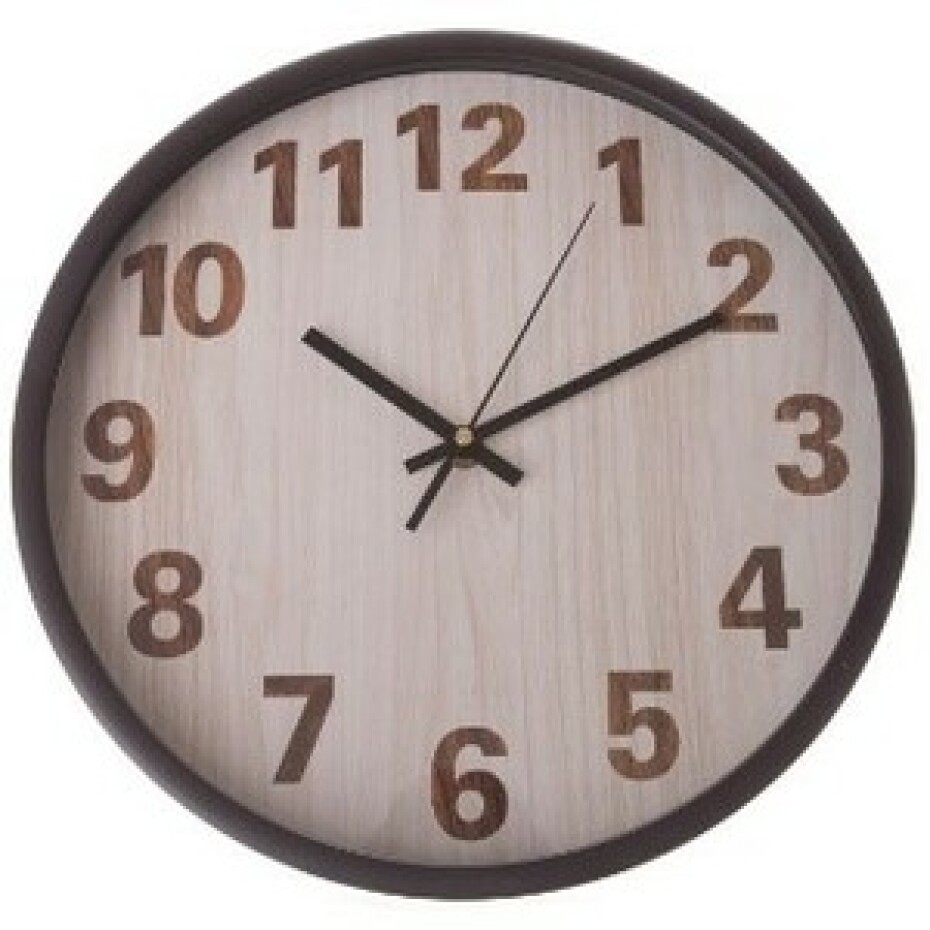 Nástěnné hodiny Wood style, pr. 30,5 cm, plast - main (0)