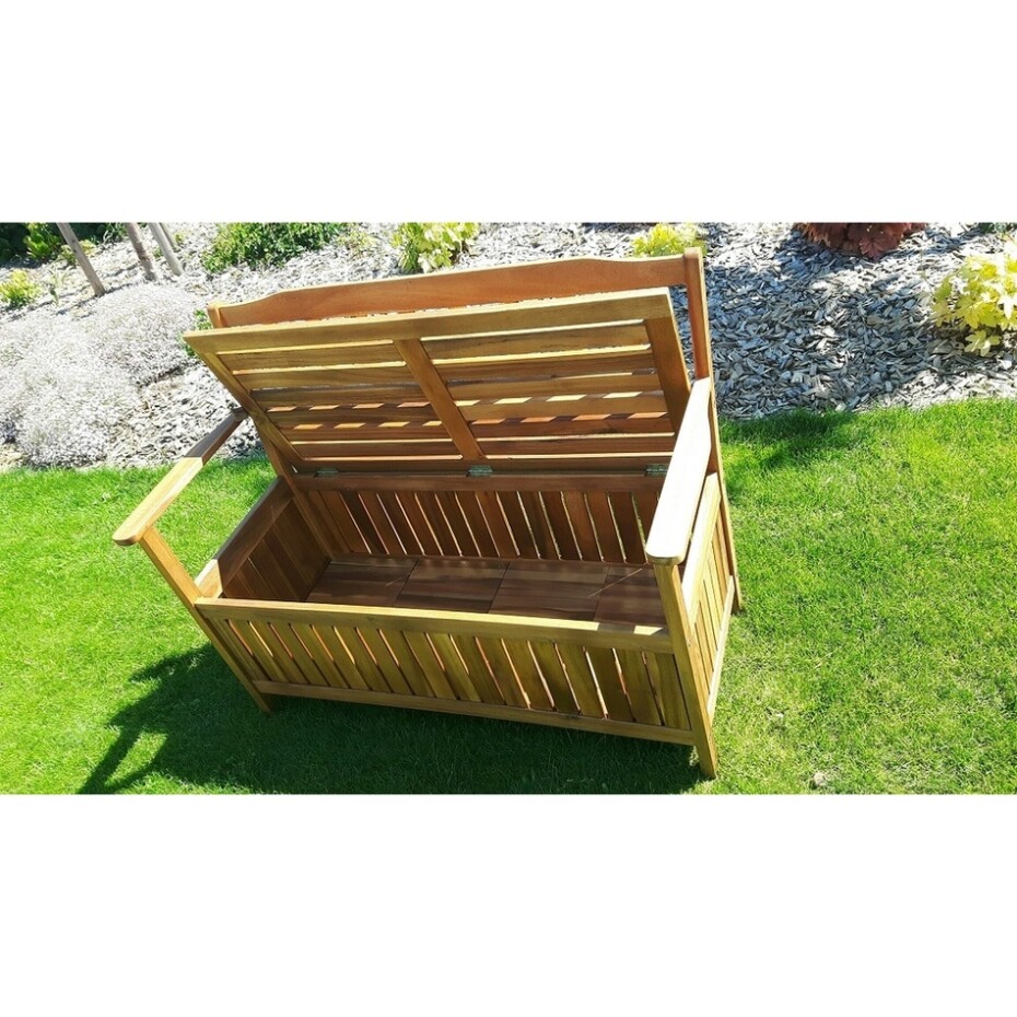 Dřevěná lavice s úložným prostorem Edita, 120 x 57 x 90 cm - main (4)