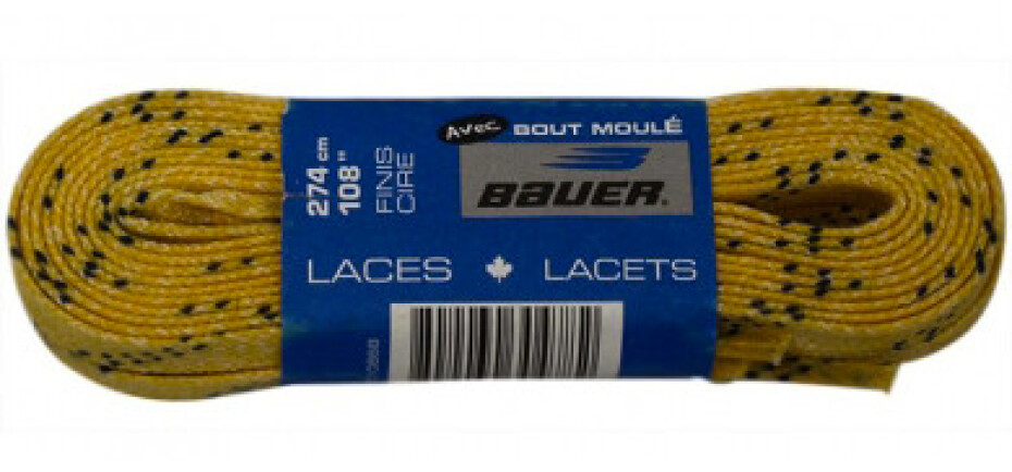 Hokejové tkaničky Bauer Waxed 36 pairs  305 cm, bílá - main (1)
