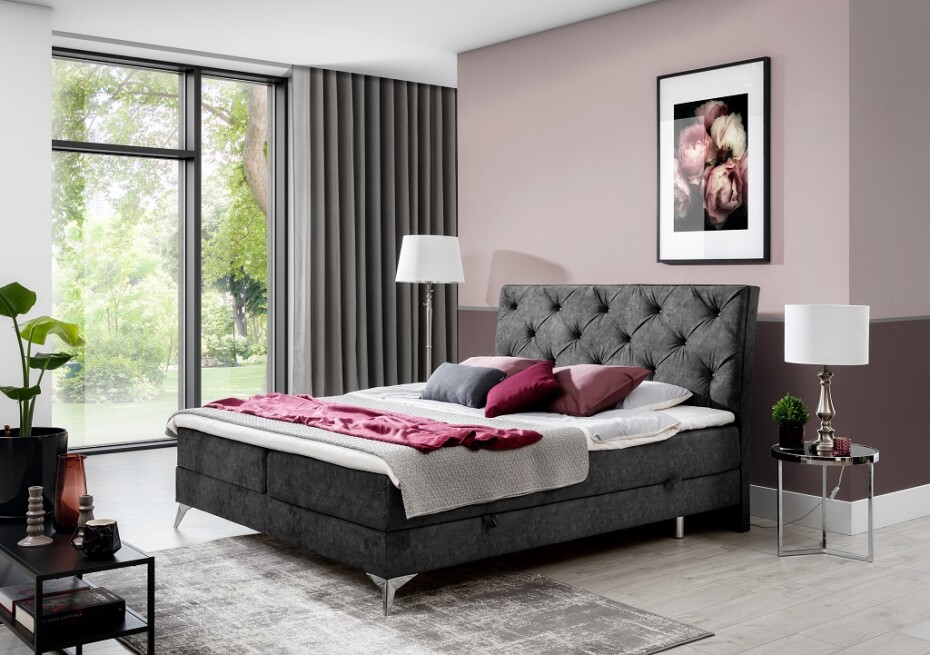 Artelta Manželská postel ADEL Boxspring | 160 x 200 cm barevné provedení: Omega 91 - main (8)