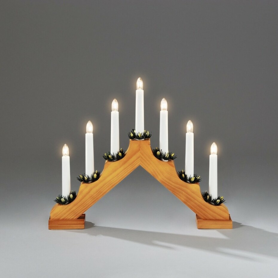 Adventní svícen dřevěný Gavar, tmavě hnědá - main (0)