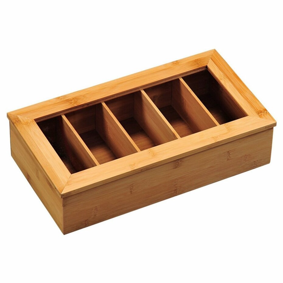 Kesper 58900 Organizér na čaje bambus, 5 přihrádek, 36 x 20 x 9 cm - main (0)