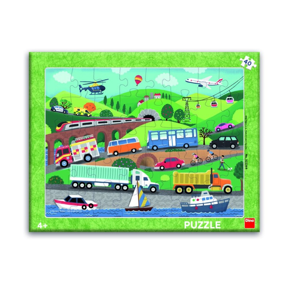Puzzle Dopravní prostředky 40 dílků - Dino Park - main (0)