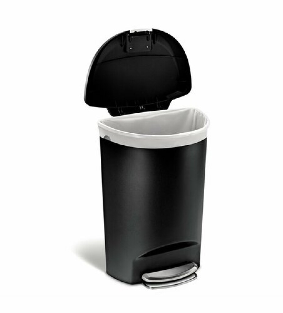 Pedálový odpadkový koš Simplehuman – 50 l, půlkulatý, plast, černý - main (1)