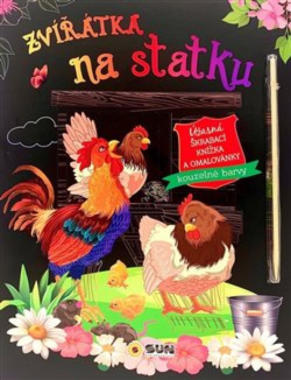 Zvířátka na statku- úžasná škrábací knížka a omalovánky - main (0)