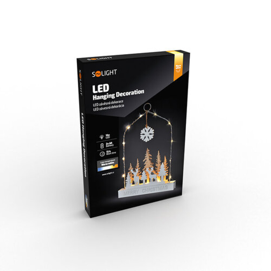 Solight LED závěsná dekorace - les s jeleny, 14x LED, 2x AA - main (6)