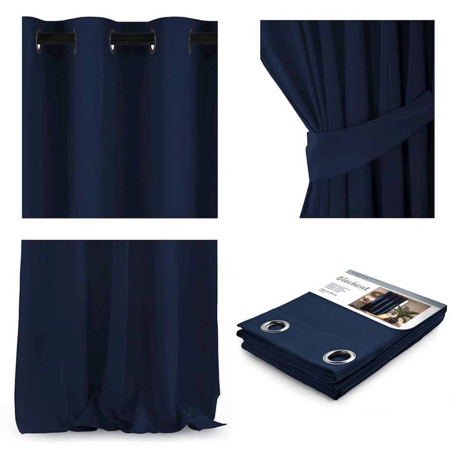 ArtFlhf Stínicí závěs BLACKOUT EYELETS K | 140 x 270 cm Barva: Indigo - main (0)