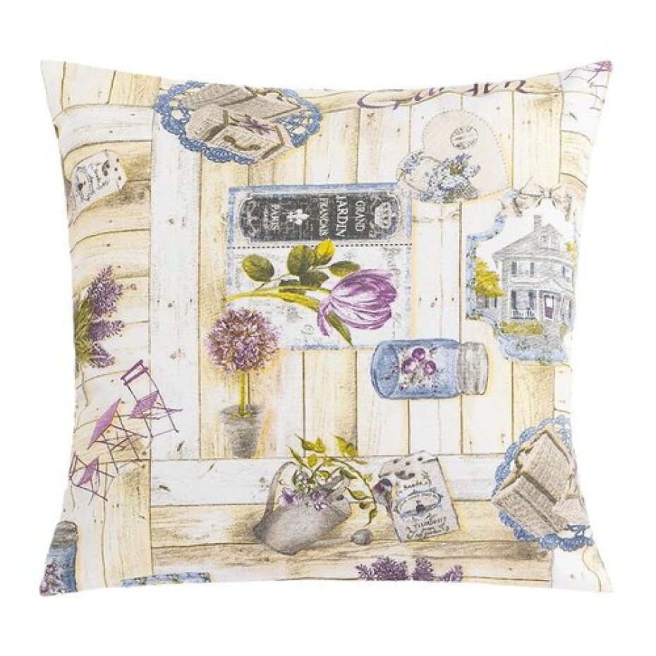 Bellatex Polštářek EMA Zahrada lila, 45 x 45 cm - main (0)
