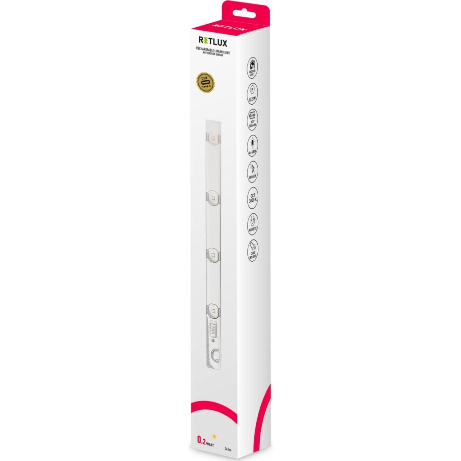 Retlux RLL 512 Lineární LED svítidlo s PIR senzorem, 29 cm - main (4)