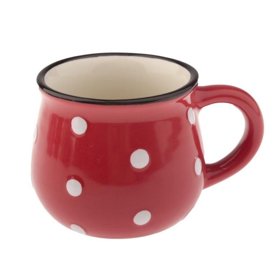 Hrnek keramický s puntíky - červený 75 ml - main (0)