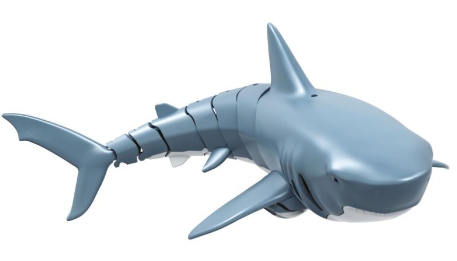 SHARKY, dálkově ovládaný žralok modrý, 4 kanály, dvě lodní turbíny, 2,4Ghz, RTR - main (0)