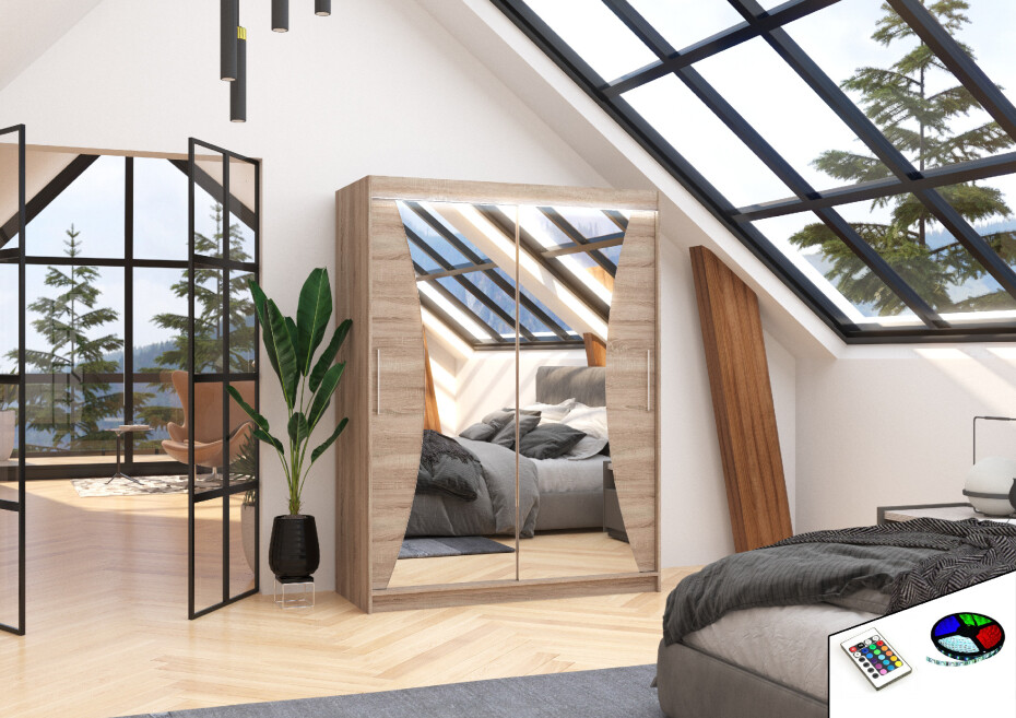 ArtAdrk Šatní skříň MAX | 150 cm Barva: Čokoládová - main (6)
