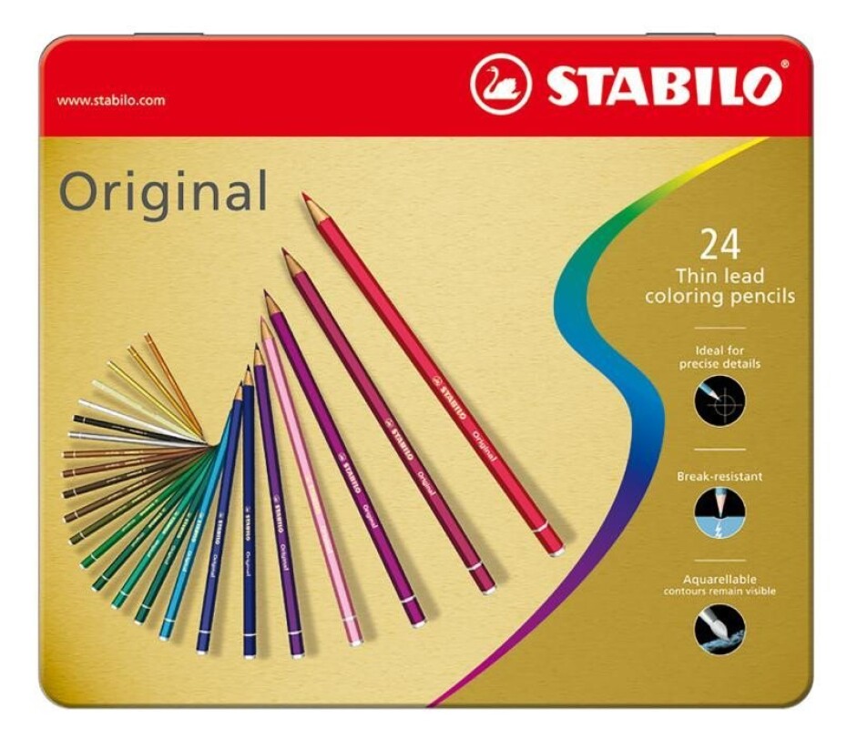 Prémiové pastelky STABILO Original ARTY+ - 24 ks sada v plechu (24 různých barev) - main (0)