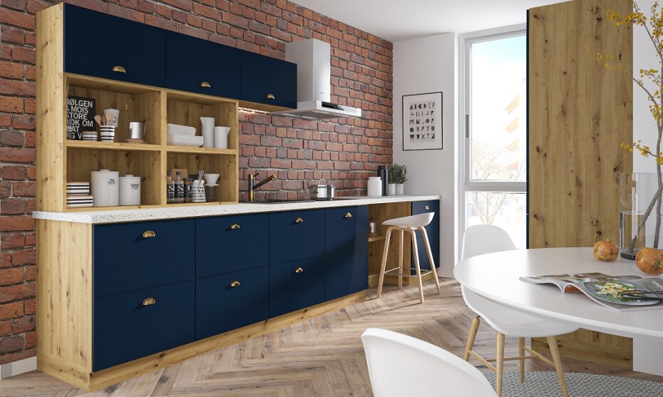 ArtExt Kuchyňská skříňka horní rohová nízká BONN | W10 60/36 Barva korpusu: Černá - main (5)
