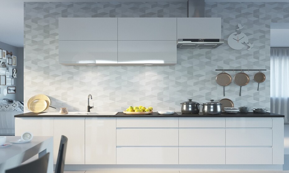ArtExt Kuchyňská skříňka horní FLORENCE lesk | W3 90 Barva korpusu: Grey - main (3)