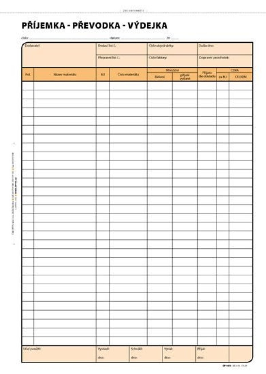 Příjemka-převodka-výdejka, A4, 100 listů, NCR - main (0)