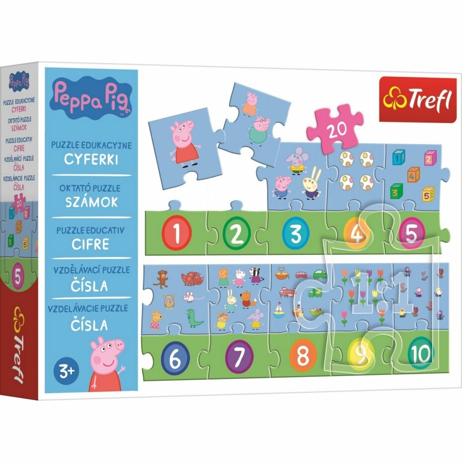 Trefl Vzdělávací puzzle Čísla Prasátko Peppa, 20 dílků - main (2)