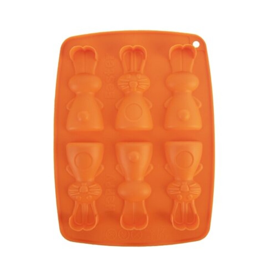 Orion Forma silikon čokoláda zajíčci 6, oranžová  - main (0)