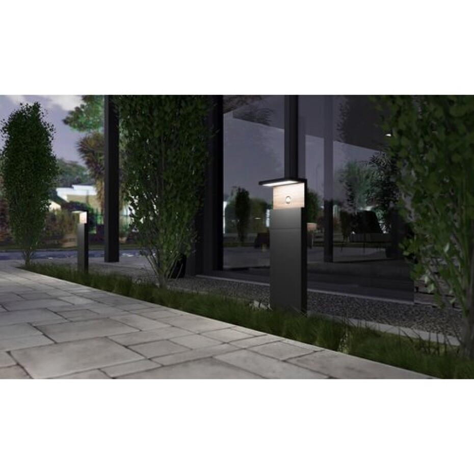Panlux PN42300008 Zahradní LED svítidlo se senzorem Natura S antracit, 12 W - main (4)