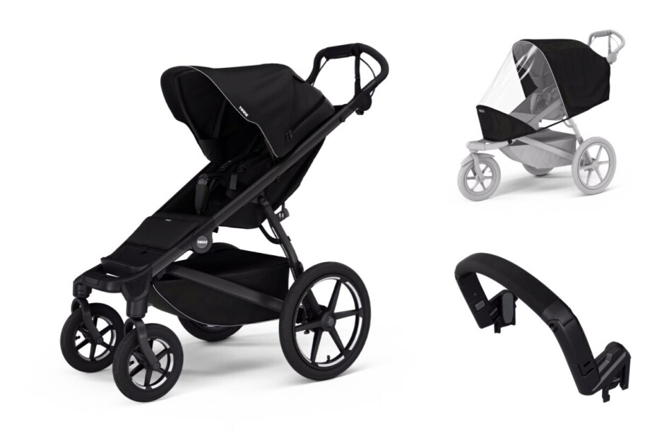 Městský kočárek Thule Urban Glide 4-wheel Black + madlo + pláštěnka - main (0)
