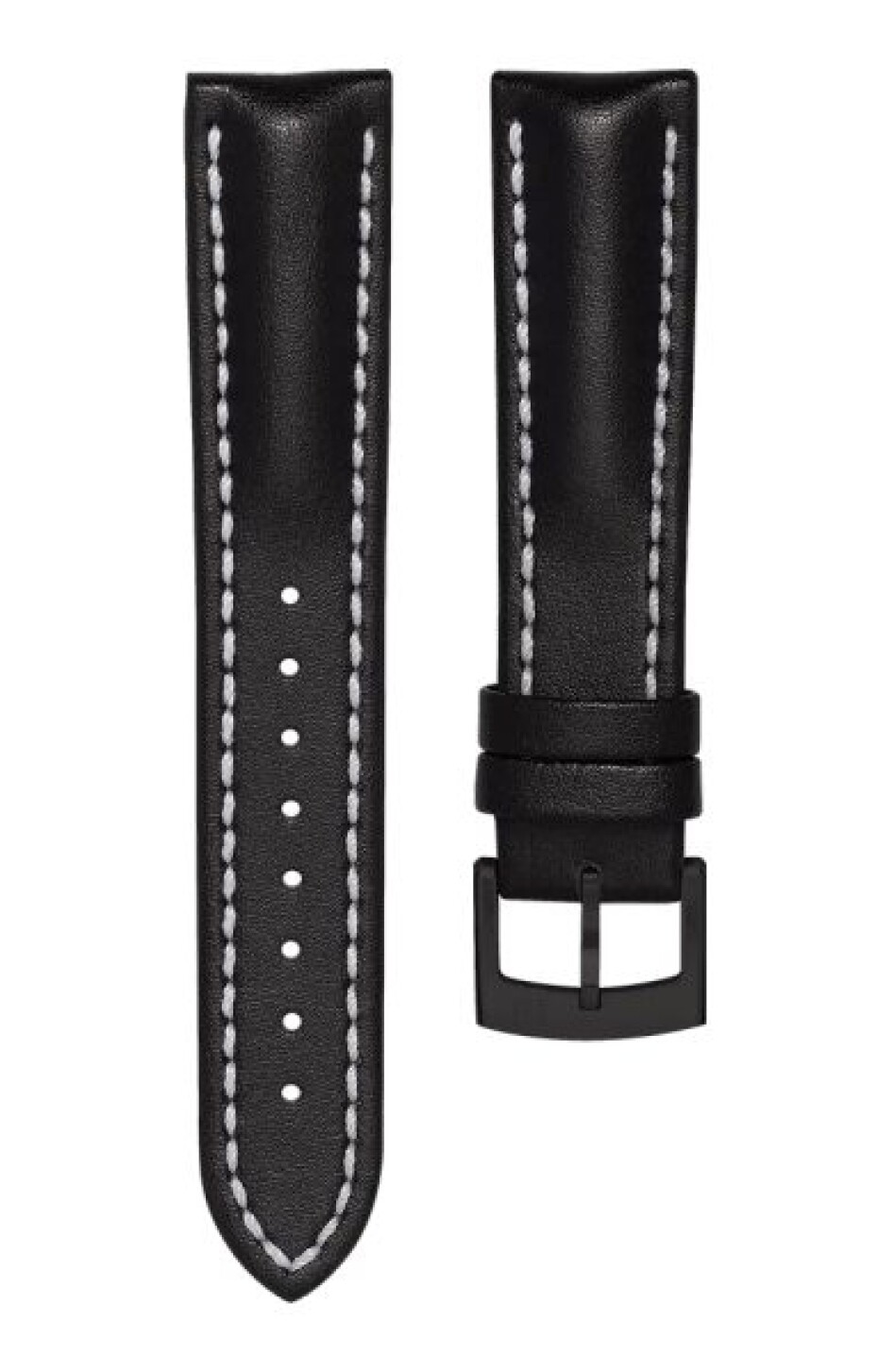 Kožený řemínek Biatec | Černý z teletiny - 20 mm - Bez spony - main (2)