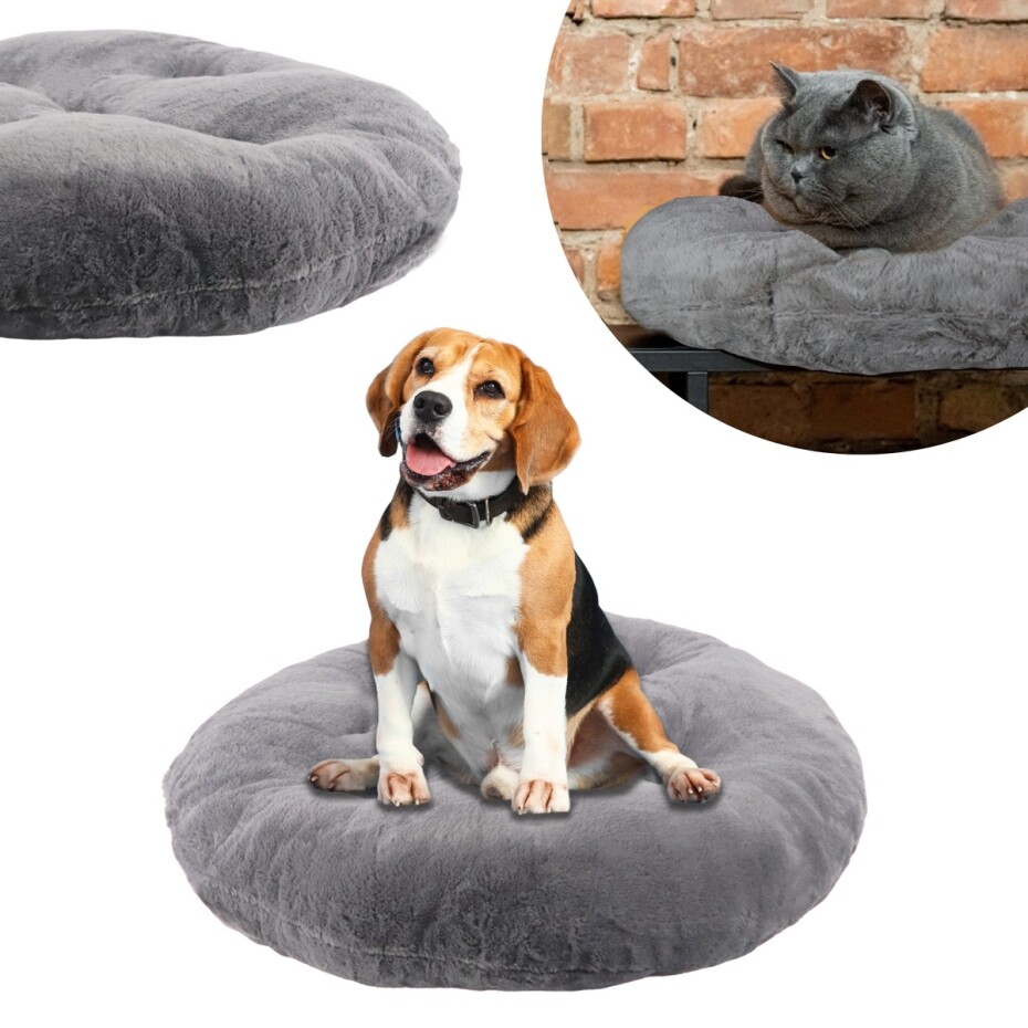 Domarex Pelíšek pro psy IVY PLUSH šedá, pr. 65 cm - main (1)