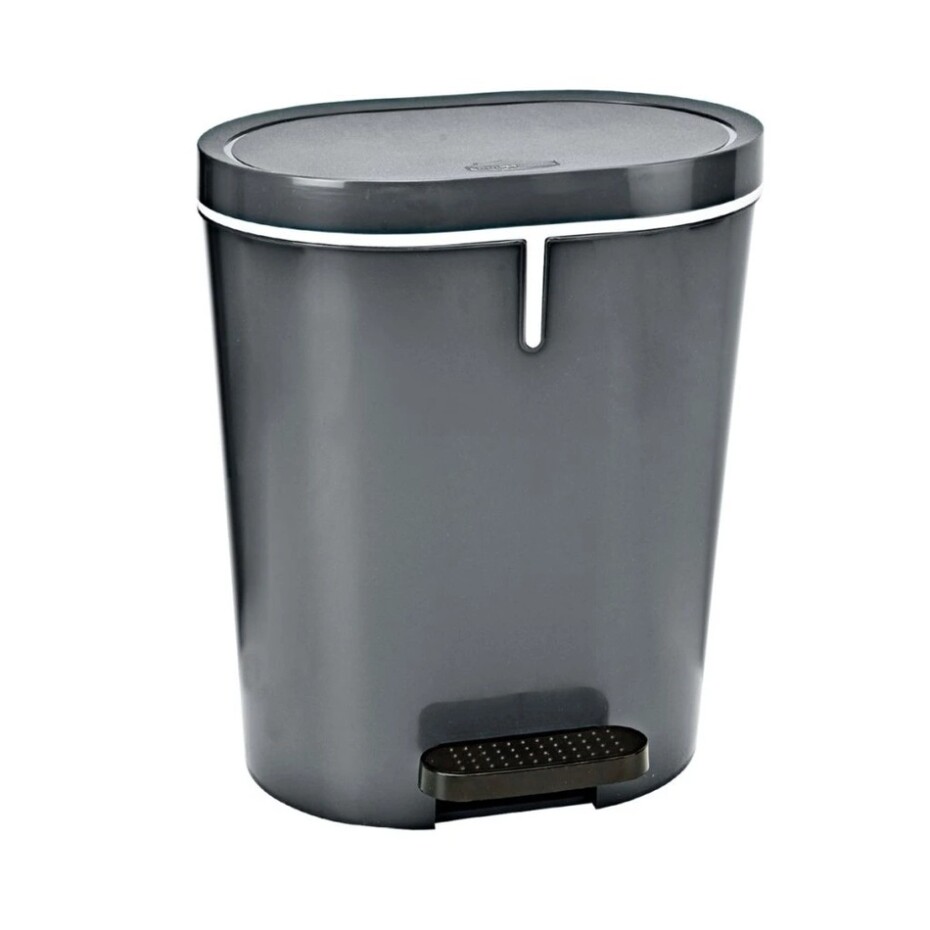 Denox Oval pedálový odpadkový koš 25 l, plast, antracitový, 25 l - main (0)