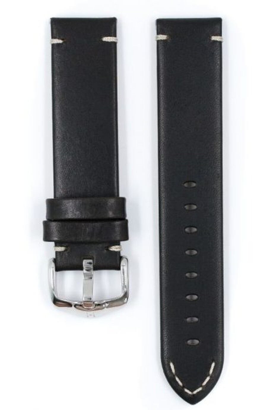 Řemínek Hirsch Ranger - černý - 22 mm - L – Standardní délka (doporučujeme) - 22 mm - Stříbrná - main (1)