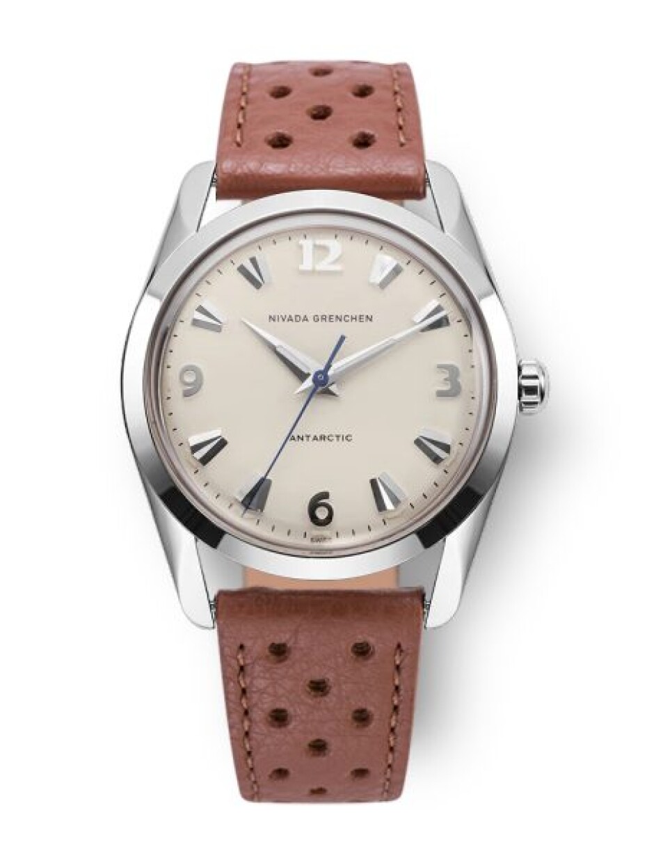 Nivada Grenchen Antarctic 35 mm - Eggshell White Luminova - Black Racing Strap - main (1)
