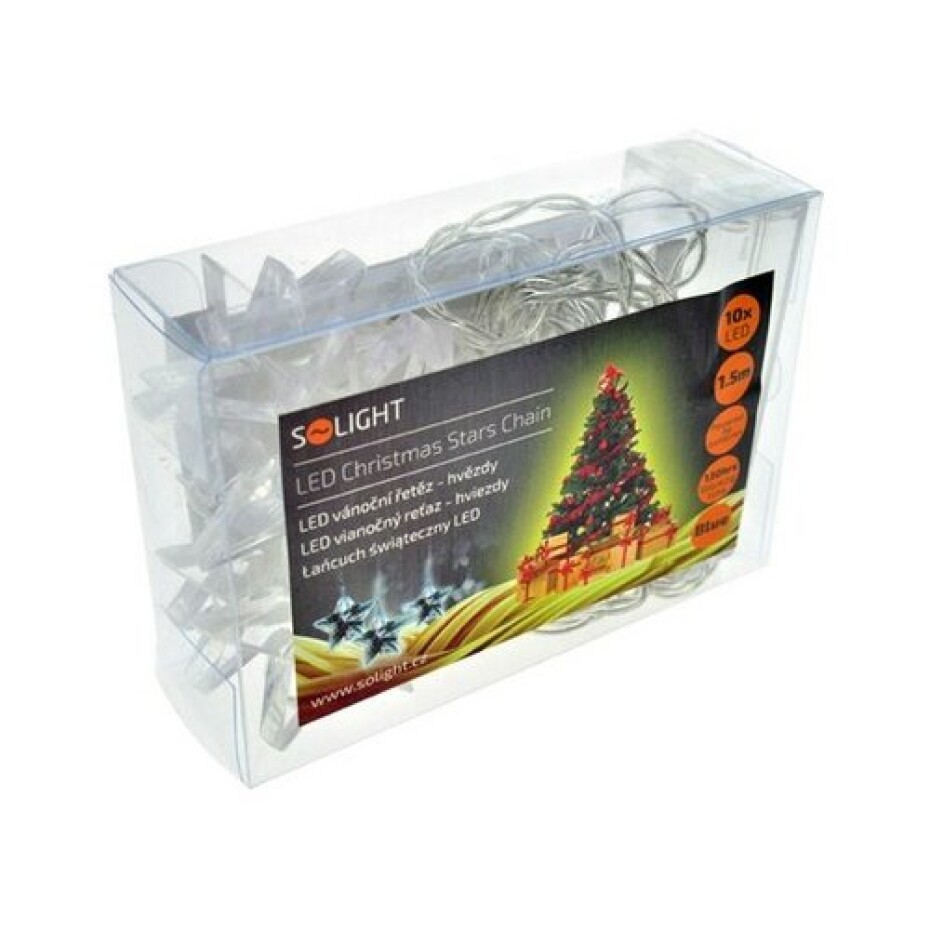 Solight Vánoční řetěz Hvězdy 10 LED modrá, 1,5 m - main (3)