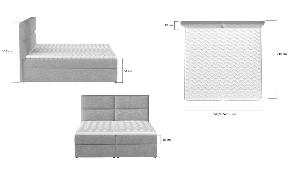 Artelta Manželská postel AMBER Boxspring | 180 x 200 cm Barevné provedení AMBER: Berlin 03 - main (16)