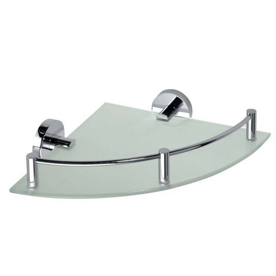 SAPHO XR605 X-Round E skleněná polička rohová s hrazdou 25 x 7 x 25 cm - main (0)