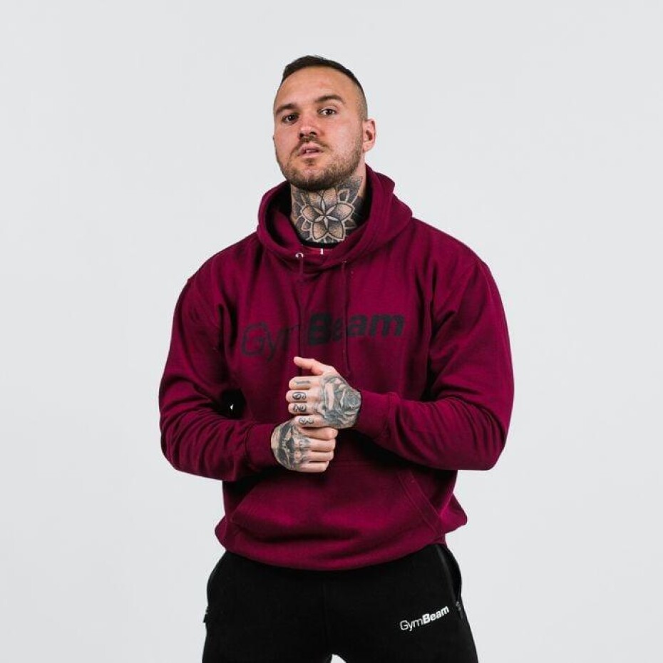 GymBeam Mikina PRO Hoodie Burgundy - main (0)