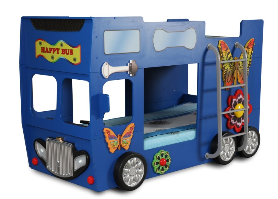 Artplast Dětská patrová postel HAPPY BUS | modrá 90 x 190 cm - main (2)