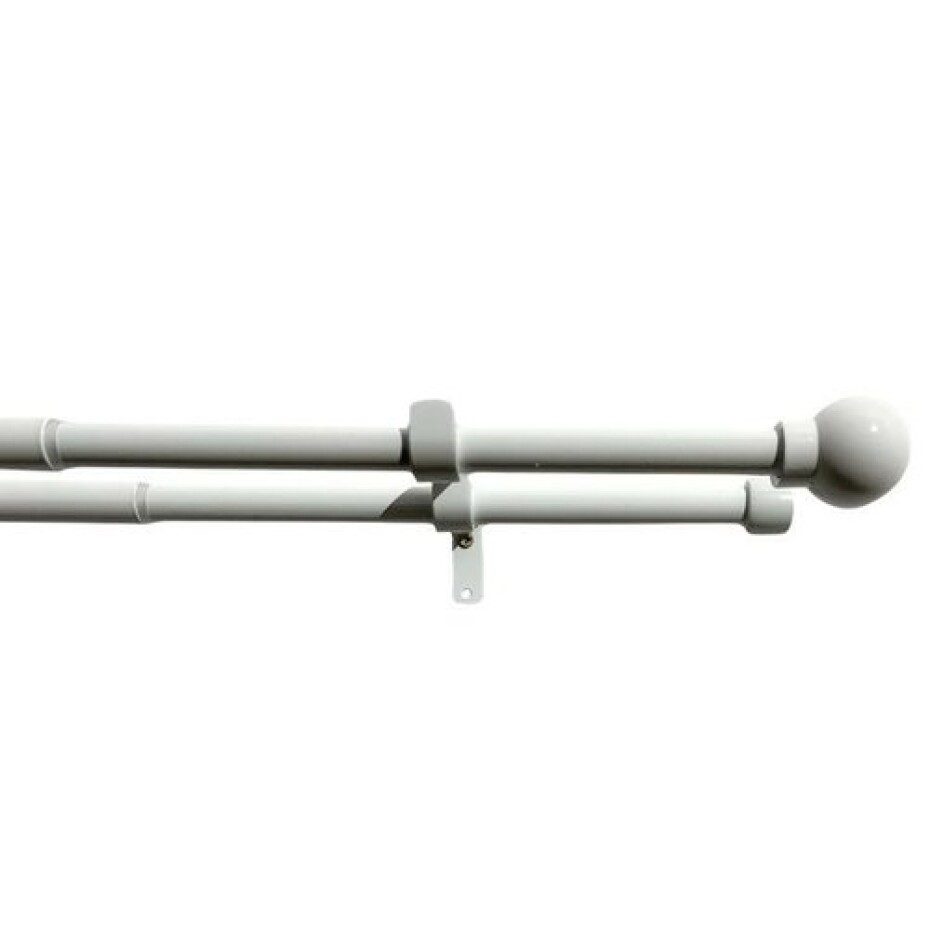 Dvojitá záclonová souprava roztaž. Koule 16/19 mm bílá, 200 - 350 cm - main (0)