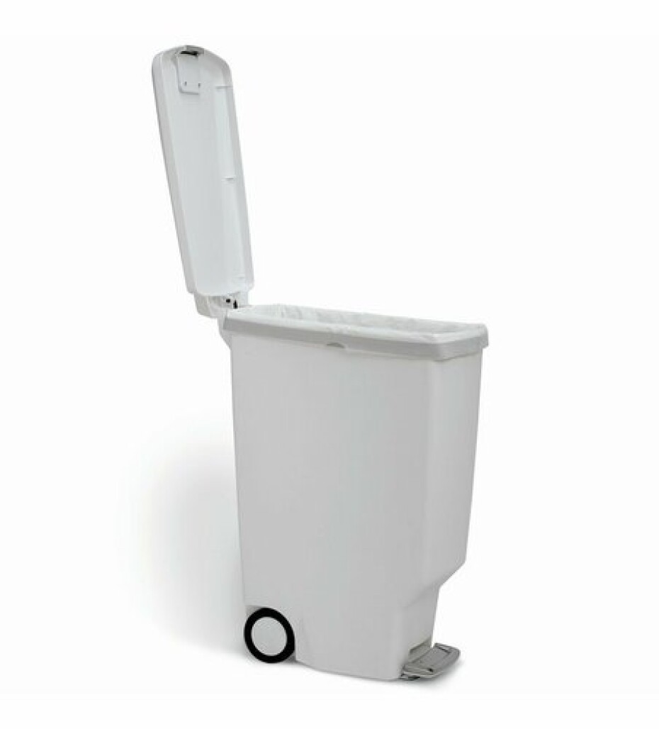 Pedálový odpadkový koš Simplehuman – 40 l, úzký, bílý plast - main (1)
