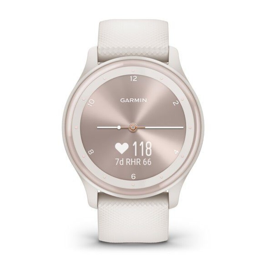 Garmin vívomove Sport Peach Gold/White Silicone Band - 010-02566-01 - main (6)