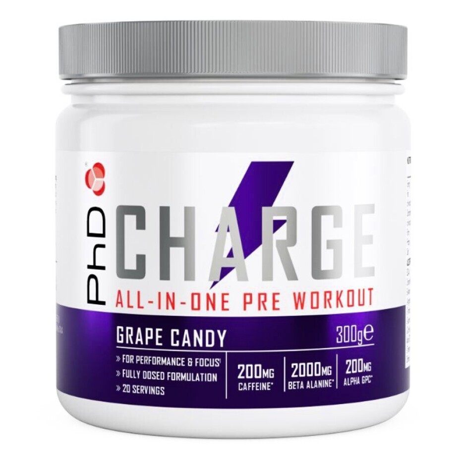 PhD Nutrition  Charge Pre-Workout 300 g hroznové bonbóny - main (4)
