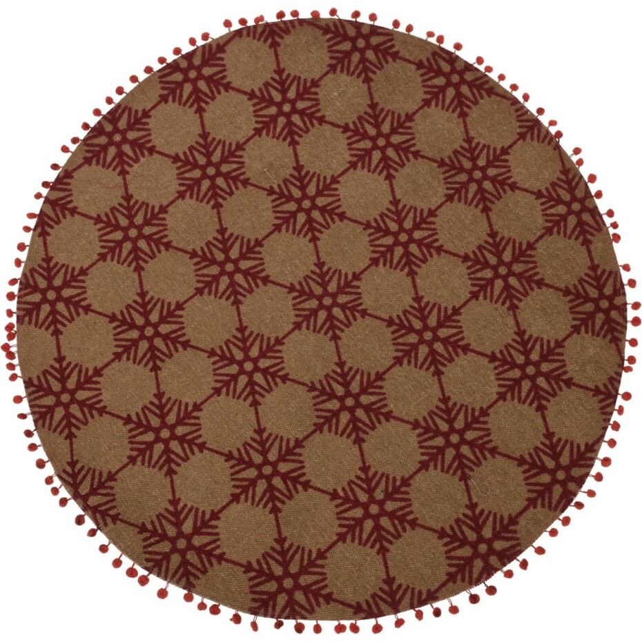 Koberec kulatý Vločka červená, 90 cm - main (0)
