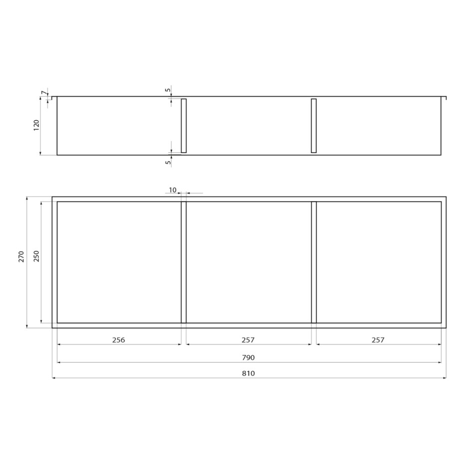 POLYSAN 1301-27B Inserta zapuštěná police do obkladu, 27 x 81 cm, nerez, antracitová - main (4)