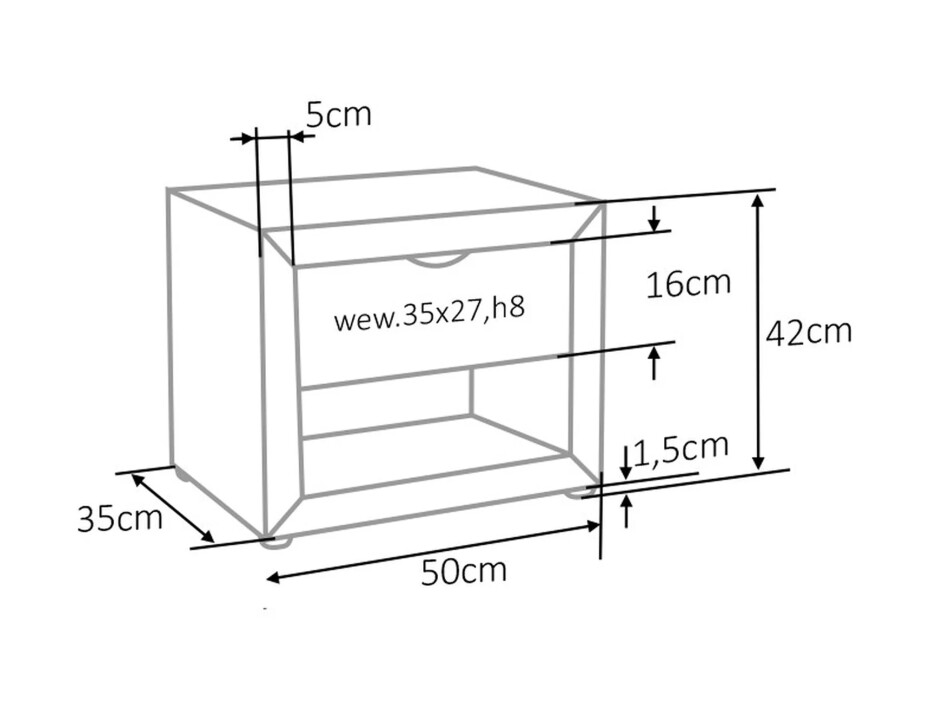Signal Noční stolek ET-001 Barva: Šedá / Bluvel 14 - main (5)
