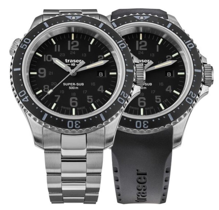 Traser P67 Diver Black Set ocel a pryž - main (0)