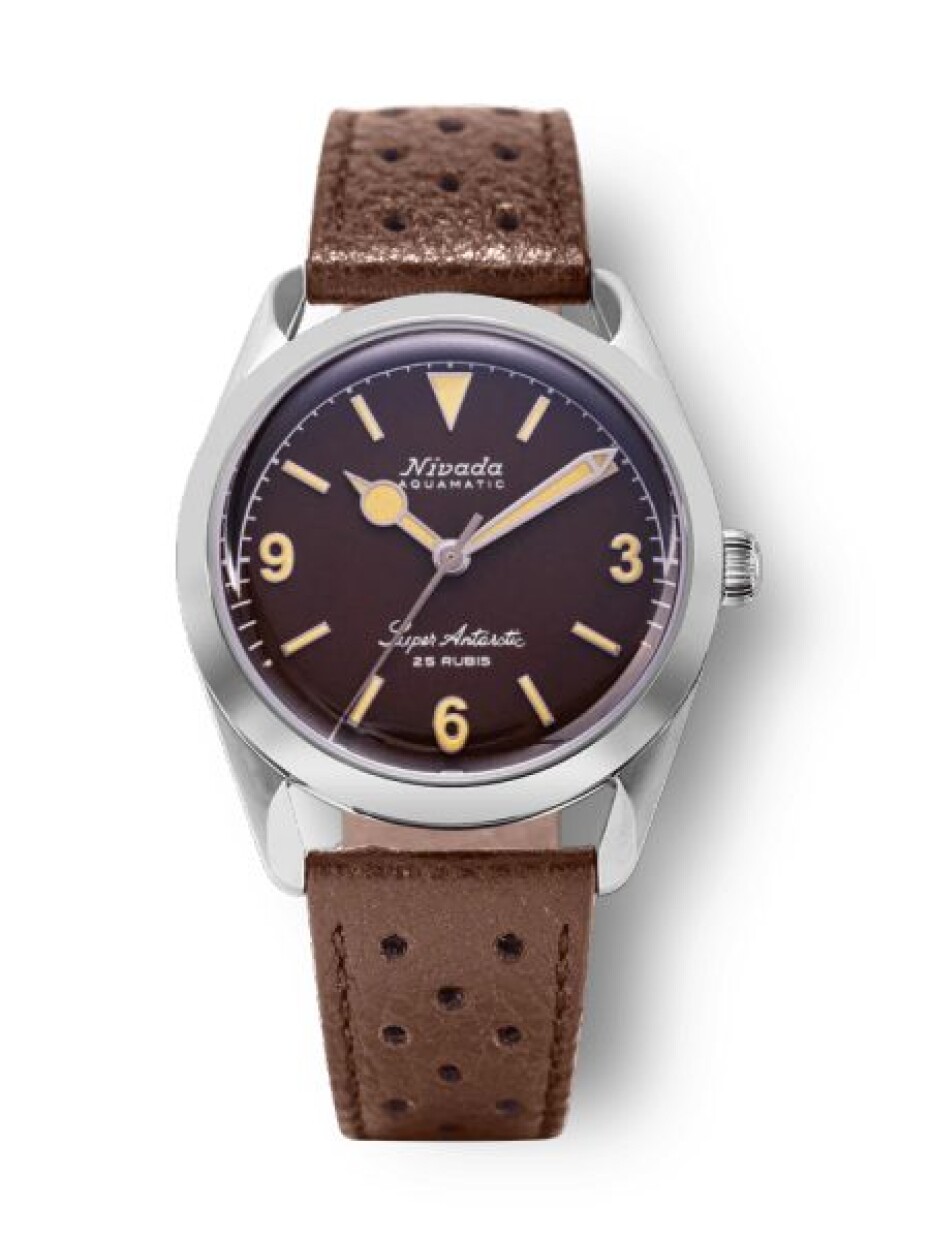 Nivada Grenchen Super Antarctic 3.6.9. Brown No Vintage Effect - Beige Luminous - Brown Racing Strap - main (0)