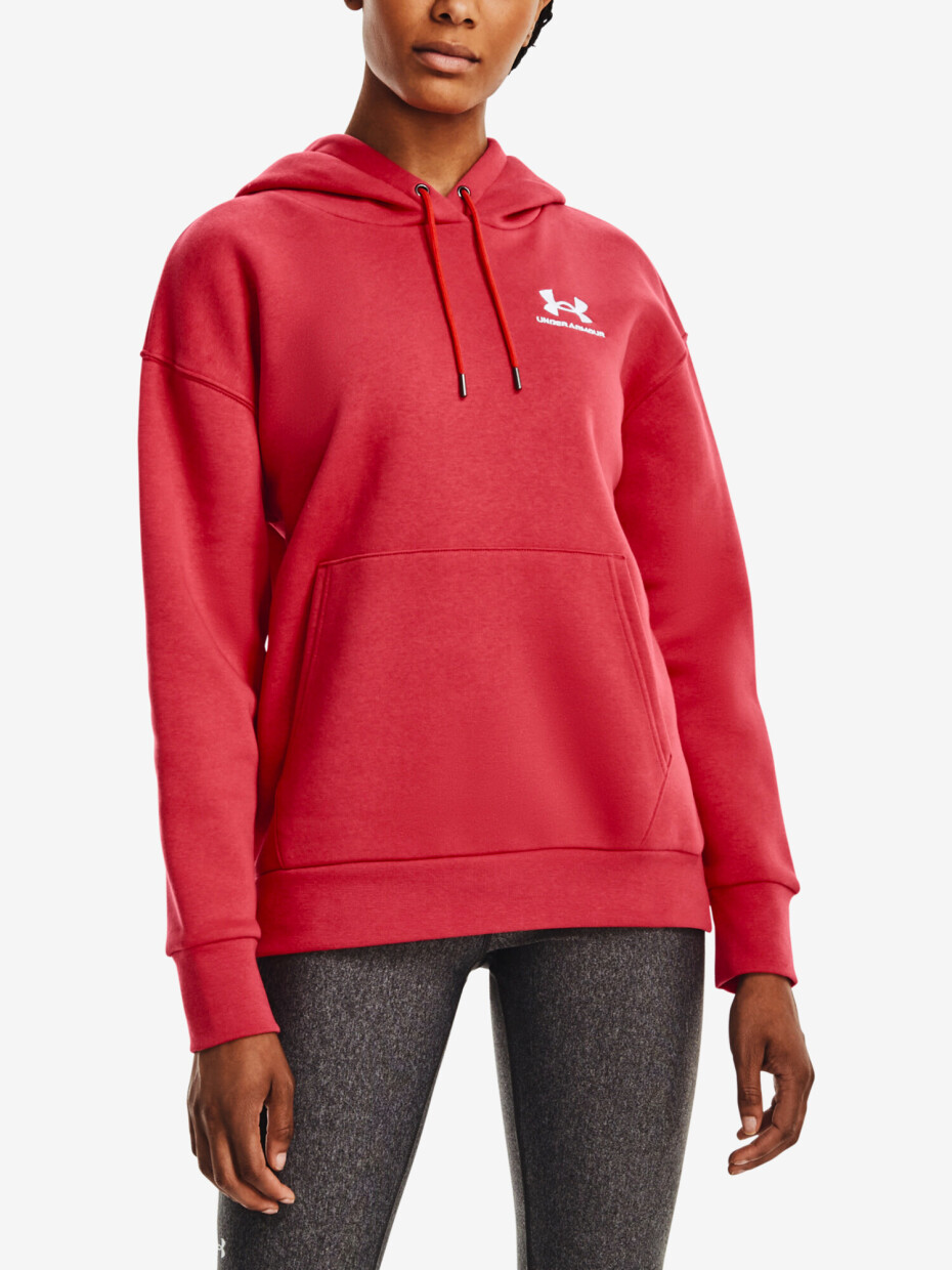 Under Armour mikina s kapucí Essential Fleece Hoodie-RED 1373033-638 - main (0)