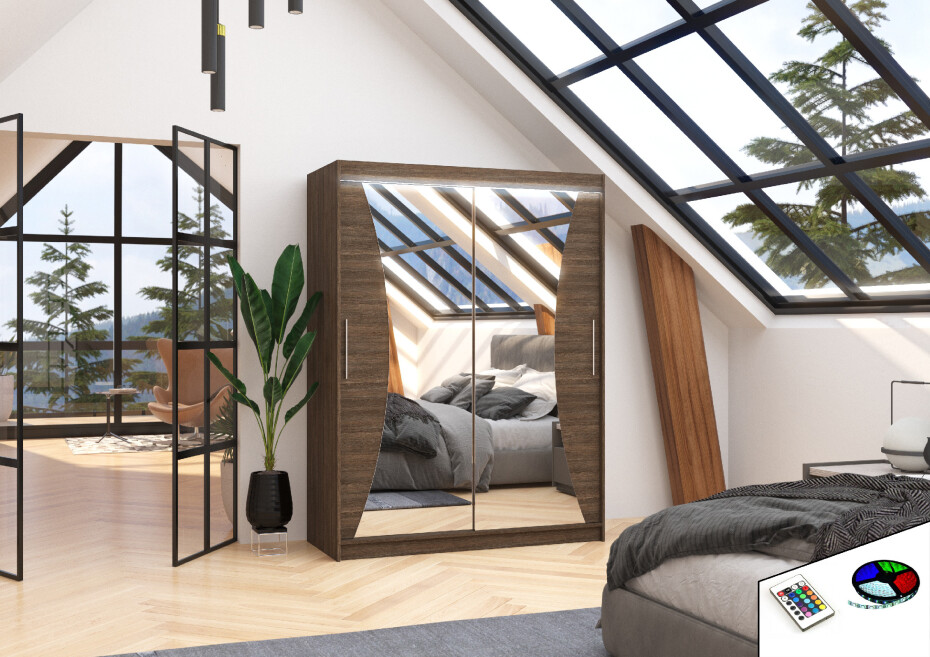 ArtAdrk Šatní skříň MAX | 150 cm Barva: Čokoládová - main (8)