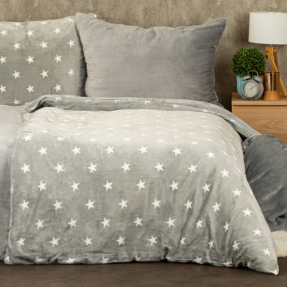 4Home Povlečení mikroflanel Stars grey, 140 x 200 cm, 70 x 90 cm - main (5)