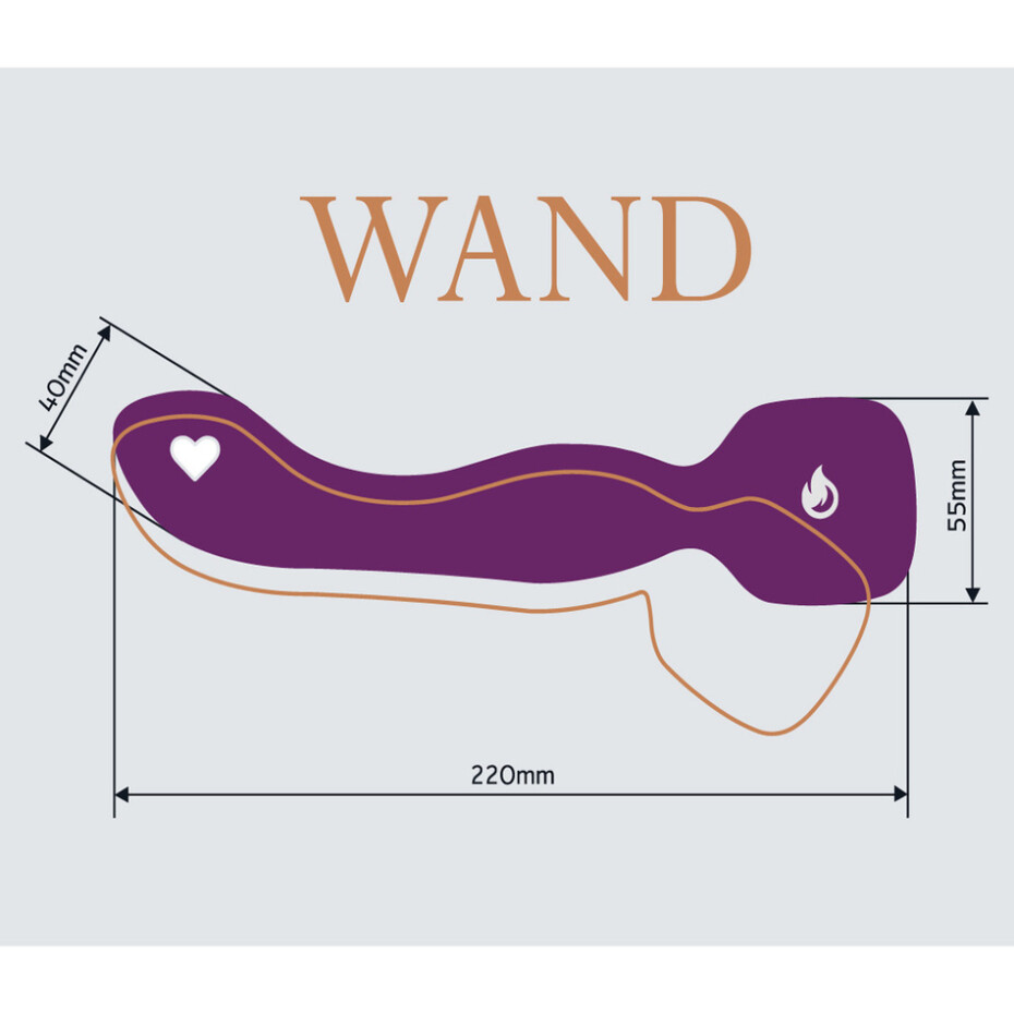 Oboustranná masážní hlavice Heating Wand, fialová - main (2)