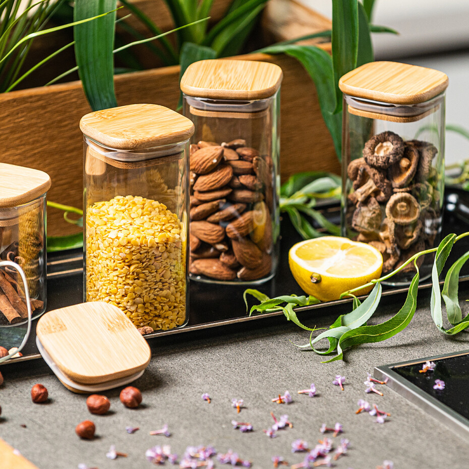 4Home Skleněná dóza na potraviny s víkem Bamboo, 300 ml, 300 ml - main (4)